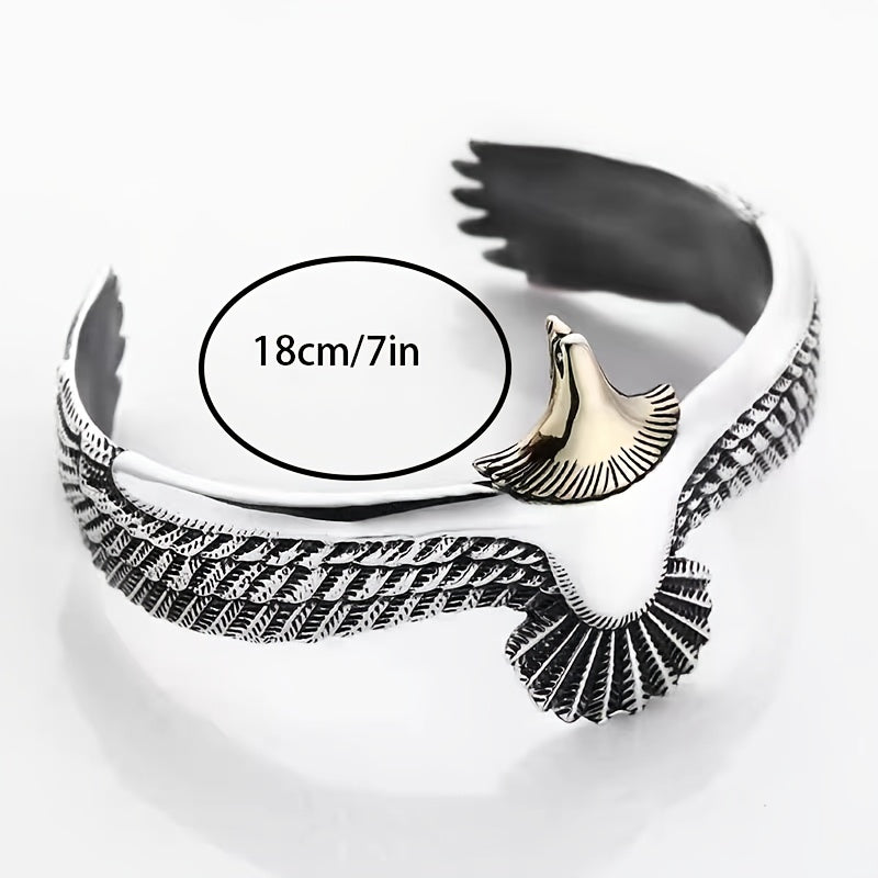Punk Eagle Bangle Bracelet, Unisex Boho Hand Jewelry