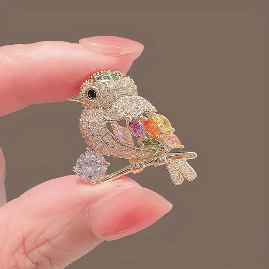 Shiny Rhinestone Bird Brooch Pin, Animal Theme Corsage