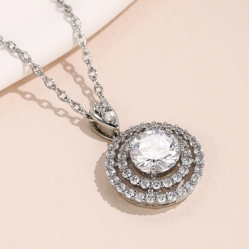Delicate Moissanite Solitaire Necklace, Bridal Jewelry